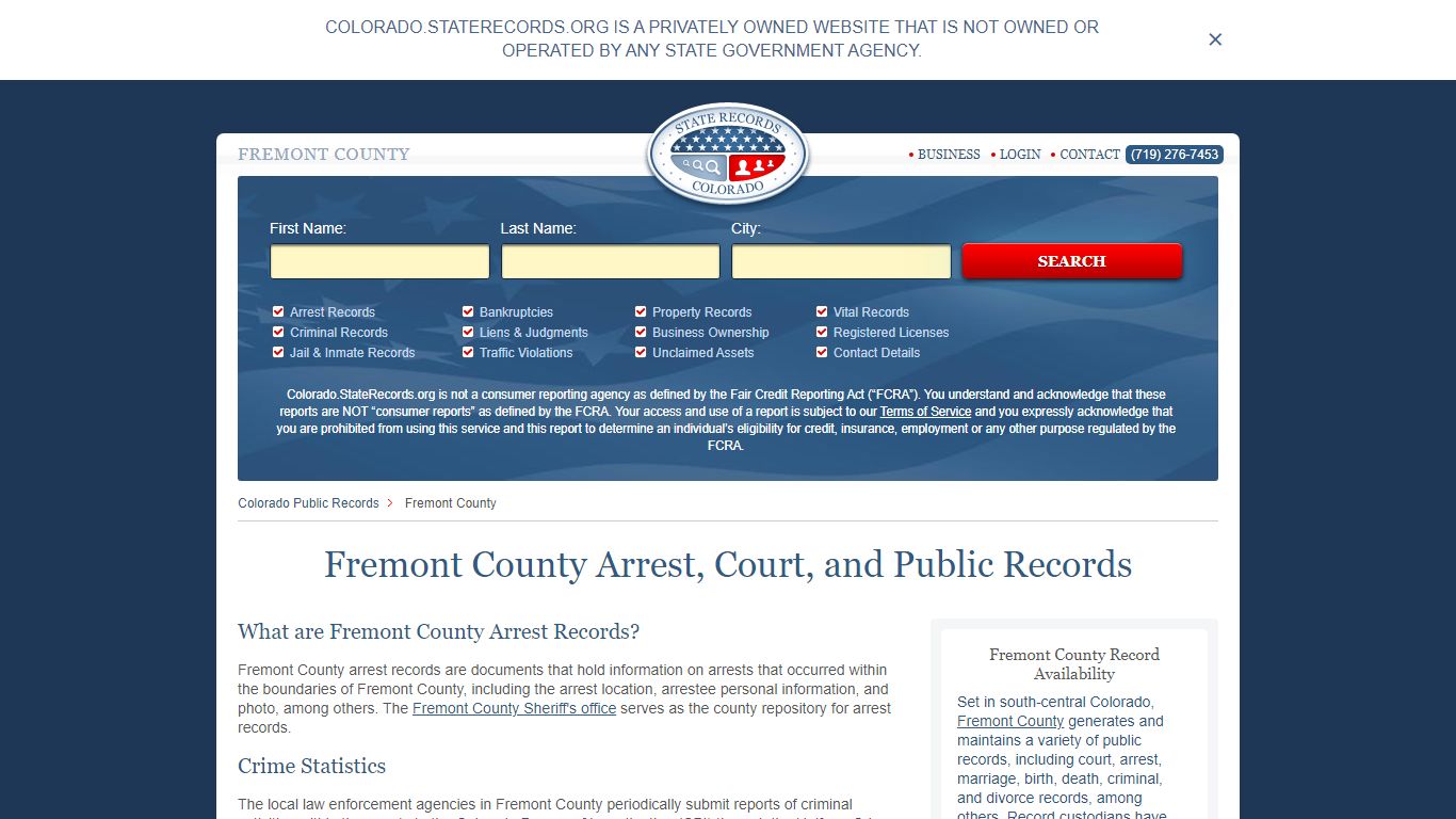 Fremont County Arrest, Court, and Public Records